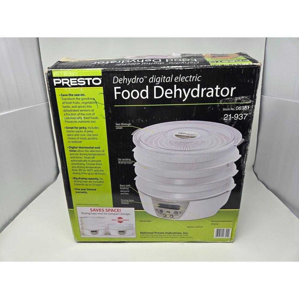 Presto 06301 Dehydro Digital Electric Food Dehydrator 6 Trays